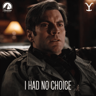 Man Sitting On Couch Saying I Had No Choice GIF
