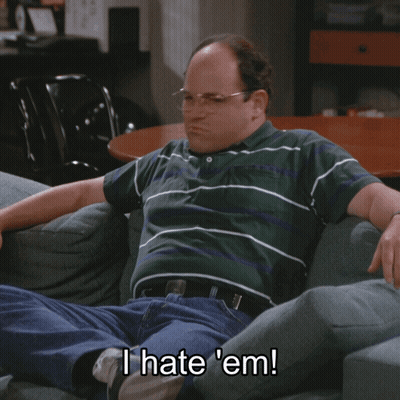 Man Sitting On Couch Saying I Hate 'Em GIF