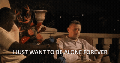 Man Sitting On Couch Saying I Just Want To Be Alone Forever GIF