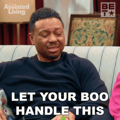 Man Sitting On Couch Saying Let Your Boo Handle This GIF