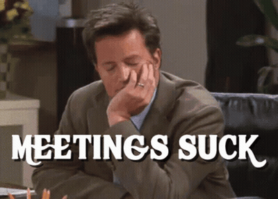 Man Sitting On Couch Saying Meetings Suck GIF
