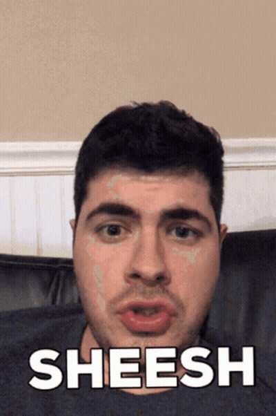 Man Sitting On Couch Saying Sheesh GIF