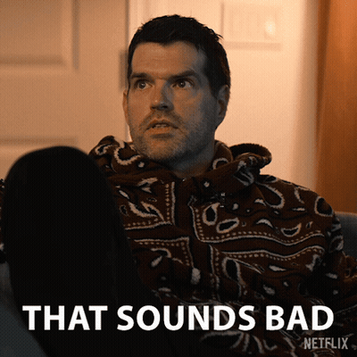 Man Sitting On Couch Saying That Sounds Bad GIF