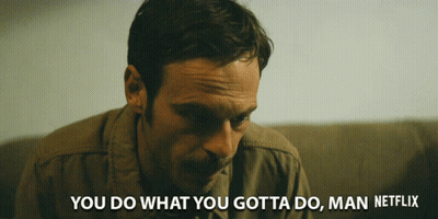 Man Sitting On Couch Saying You Do What You Gotta Do GIF