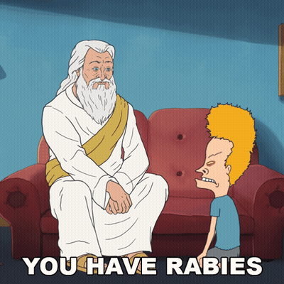 Man Sitting On Couch Saying You Have Rabies GIF