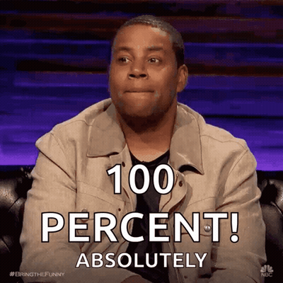Man Sitting On Couch With 100 Percent Absolutely GIF
