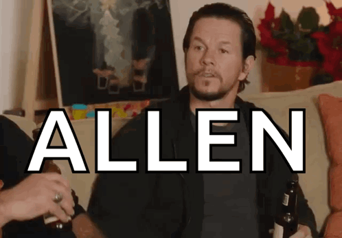 Man Sitting On Couch With Name Allen GIF