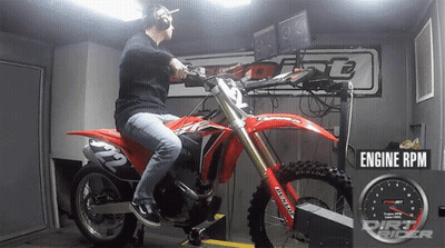 Man Sitting On Dirt Bike Saying Engine RPM GIF