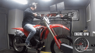 Man Sitting On Dirt Bike With Engine RPM GIF