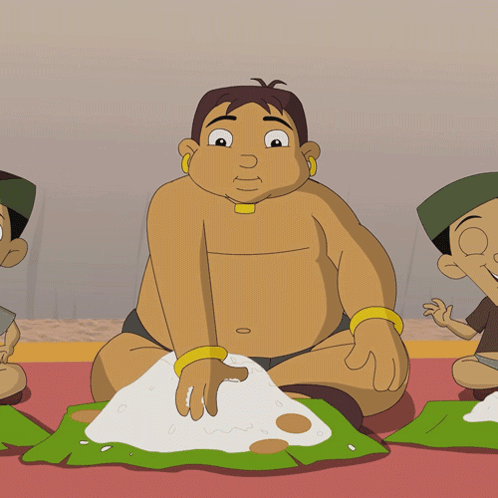 Man Sitting On Floor With Pile Of Rice GIF