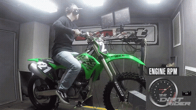 Man Sitting On Green Dirt Bike Number 2 GIF