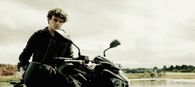 Man Sitting On Kawasaki Motorcycle With Helmet GIF