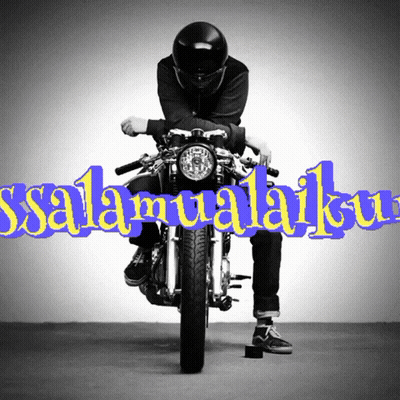 Man Sitting On Motorcycle Saying Salam Mualaikau GIF