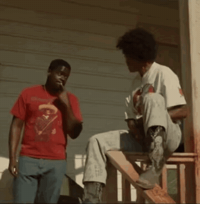 Man Sitting On Porch With Lets Go Boi GIF