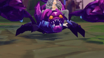 Man Sitting On Purple Monster With Orange Eyes GIF