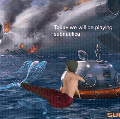 Man Sitting On Raft In Ocean GIF