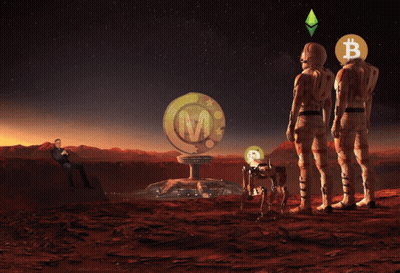 Man Sitting On Rock In Front Of M Statue GIF
