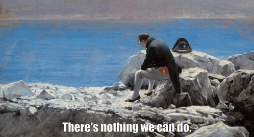 Man Sitting On Rocks Saying Nothing We Can Do GIF