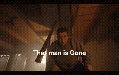 Man Sitting On Staircase Saying That Man Is Gone GIF