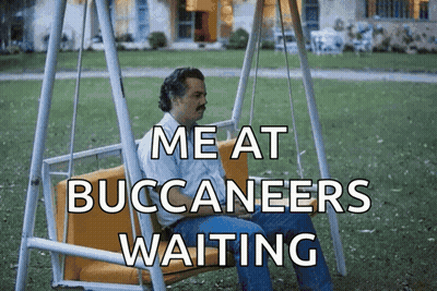 Man Sitting On Swing Me At Buccaneers Waiting GIF