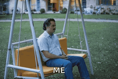 Man Sitting On Swing With Me GIF