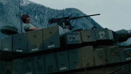 Man Sitting On Tank C36 GIF