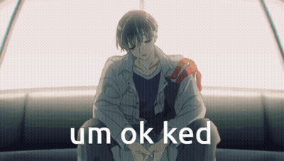 Man Sitting Saying Um OK Ked GIF