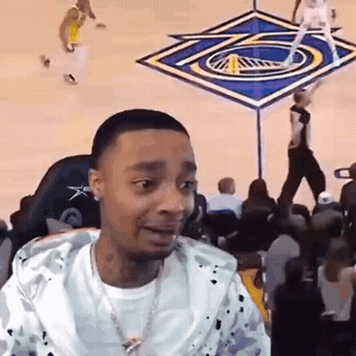 Man Sitting Watching Basketball On Computer GIF