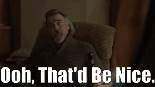 Man Sitting With Beer And Ooh That'd Be Nice GIF
