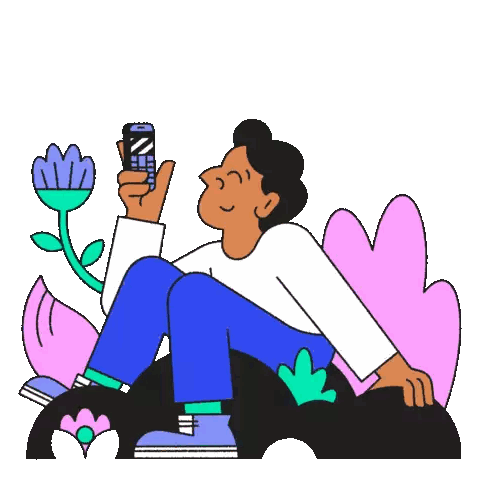 Man Sitting With Cell Phone Friday Eye Sticker