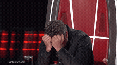 Man Sitting With Head In Hands #TheVoice GIF