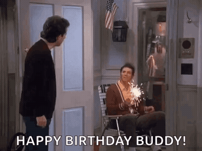 Man Sitting With Sparkler Saying Happy Birthday Buddy GIF
