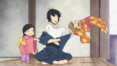 Man Sitting With Two Little Girls GIF