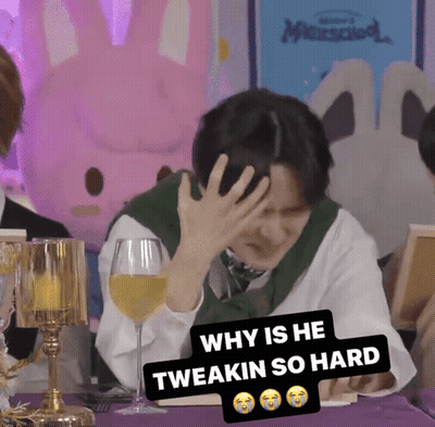 Man Sitting With Wine And Why Is He Tweakin So Hard Sticker GIF
