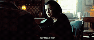 Man Sitting With Woman Says Don't Touch Me GIF