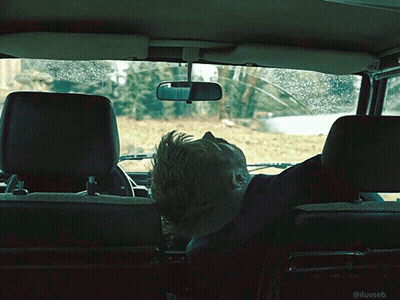 Man Sleeping In Back Seat Of Car GIF