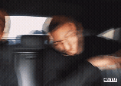 Man Sleeping In Back Seat Of Car With Heiitse GIF