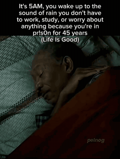 Man Sleeping It's 5Am You Wake Up To The Sound Of Rain GIF