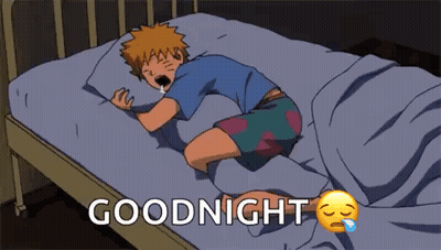 Man Sleeping on Bed Saying Goodnight