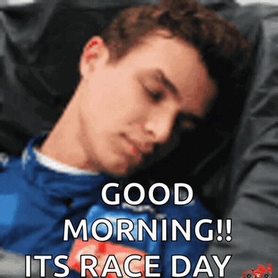 Man Sleeping With Good Morning Race Day GIF
