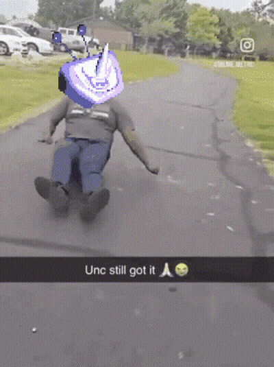 Man Sliding Down Road Saying UNC Still Got It GIF