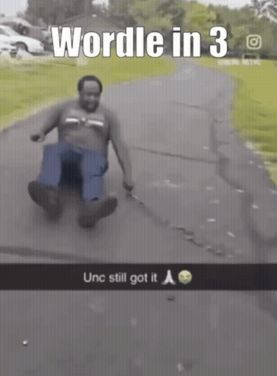 Man Sliding Down Road Wordle In 3 GIF