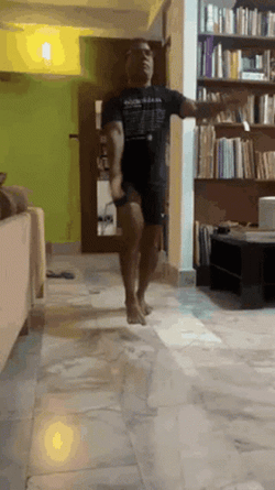Man Slip Fall On The Room  GIF