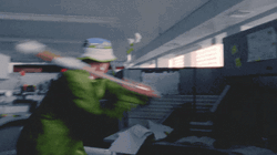 Man Smash At The Office Space GIF