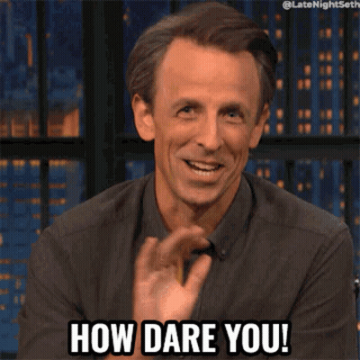 Man Smiling And Waving How Dare You GIF