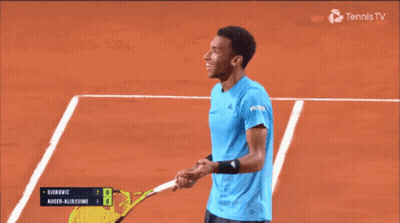 Man Smiling At Tennis TV Advertisement GIF