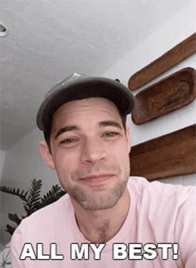 Man Smiling Baseball Cap Pink Shirt All My Best GIF
