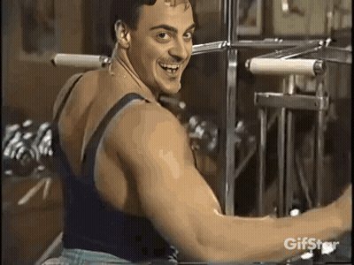 Man Smiling During Workout GIF
