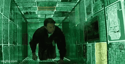 Man Smiling Eating Popcorn In Theater GIF