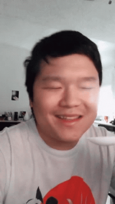 Man Smiling Eyes Closed White Shirt GIF
